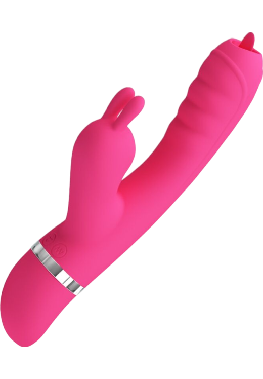 Rabbit δονητής από σιλικόνη σε ροζ χρώμα, μήκους 20,2 εκ. και μέγιστης διαμέτρου 3,3 εκ