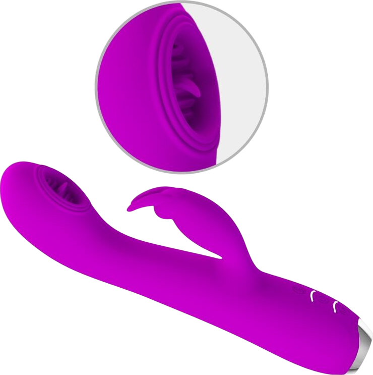 Rabbit δονητής από σιλικόνη σε μοβ χρώμα, μήκους 19,9 εκ. και μέγιστης διαμέτρου 3,5 εκ.