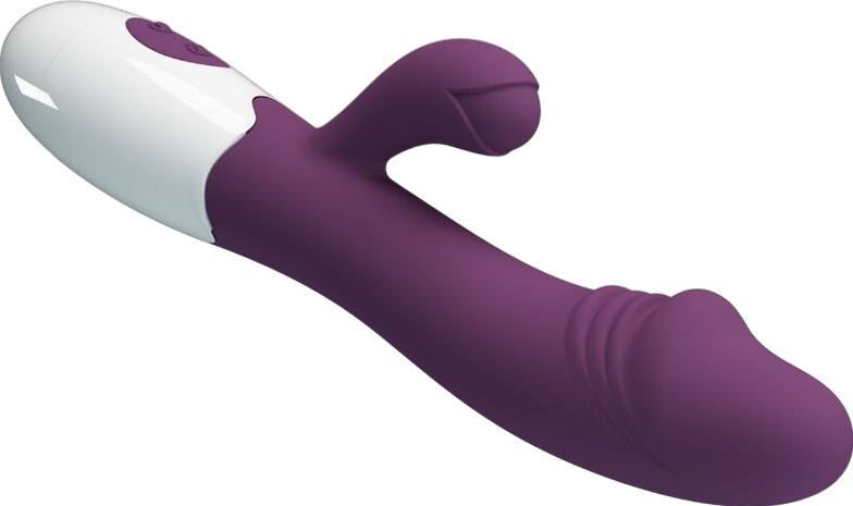 Rabbit δονητής από σιλικόνη σε μοβ χρώμα, μήκους 19 εκ. και μέγιστης διαμέτρου 3,2 εκ.