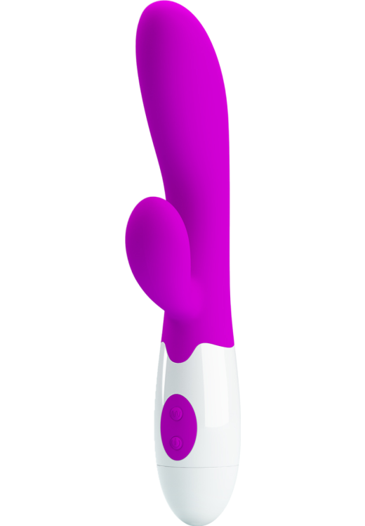 Rabbit δονητής από σιλικόνη σε μοβ χρώμα, μήκους 20 εκ. και μέγιστης διαμέτρου 3,3 εκ.