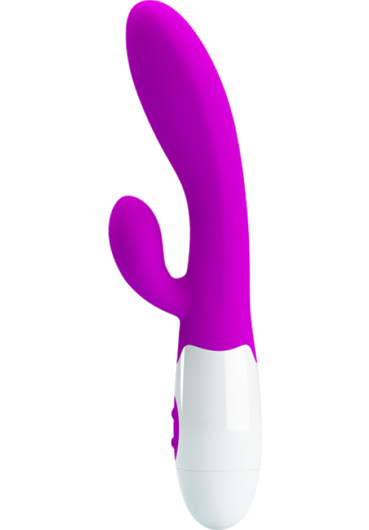 Rabbit δονητής από σιλικόνη σε μοβ χρώμα, μήκους 20 εκ. και μέγιστης διαμέτρου 3,3 εκ.