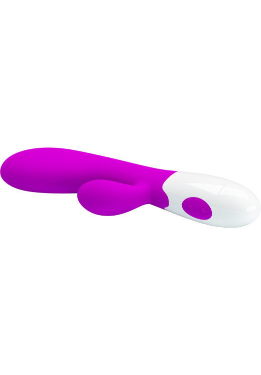 Rabbit δονητής από σιλικόνη σε μοβ χρώμα, μήκους 20 εκ. και μέγιστης διαμέτρου 3,3 εκ.