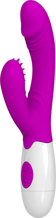 Rabbit δονητής από σιλικόνη σε μοβ χρώμα, μήκους 20 εκ. και μέγιστης διαμέτρου 3 εκ.