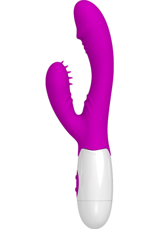 Rabbit δονητής από σιλικόνη σε μοβ χρώμα, μήκους 20 εκ. και μέγιστης διαμέτρου 3 εκ.