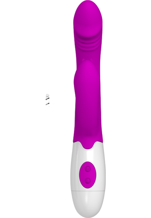 Rabbit δονητής από σιλικόνη σε μοβ χρώμα, μήκους 20 εκ. και μέγιστης διαμέτρου 3 εκ.