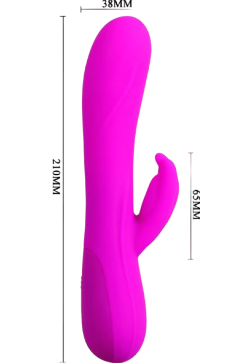 Rabbit δονητής από σιλικόνη σε μοβ χρώμα, μήκους 21 εκ. και μέγιστης διαμέτρου 3,8 εκ.