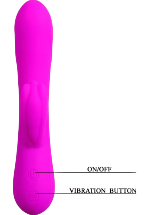 Rabbit δονητής από σιλικόνη σε μοβ χρώμα, μήκους 21 εκ. και μέγιστης διαμέτρου 3,8 εκ.