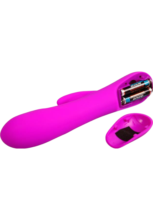 Rabbit δονητής από σιλικόνη σε μοβ χρώμα, μήκους 21 εκ. και μέγιστης διαμέτρου 3,8 εκ.