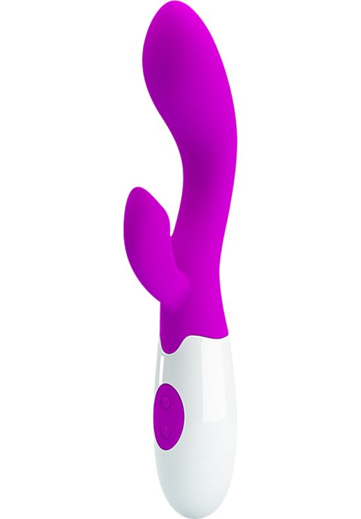 Rabbit δονητής από σιλικόνη σε μοβ χρώμα, μήκους 20 εκ. και μέγιστης διαμέτρου 3,4 εκ.