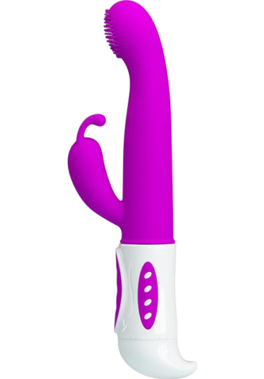 Rabbit Δονητής PL-B63 Purple Rabbit δονητής από σιλικόνη σε μοβ χρώμα, μήκους 23 εκ. και μέγιστης διαμέτρου 3 εκ.