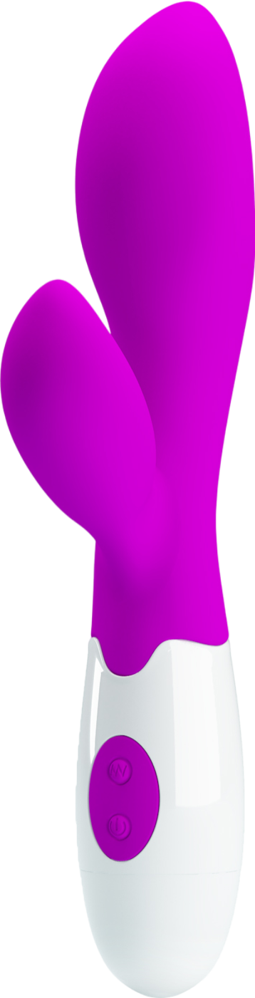 Rabbit δονητής από σιλικόνη σε μοβ χρώμα, μήκους 20 εκ. και μέγιστης διαμέτρου 3,4 εκ.