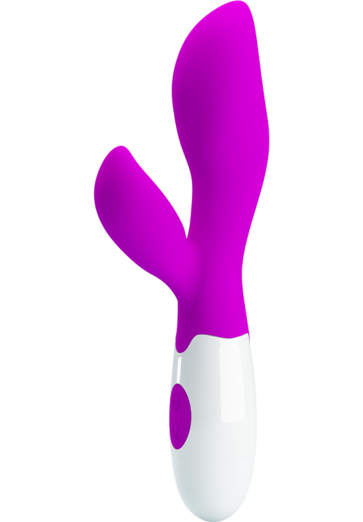 Rabbit δονητής από σιλικόνη σε μοβ χρώμα, μήκους 20 εκ. και μέγιστης διαμέτρου 3,4 εκ.