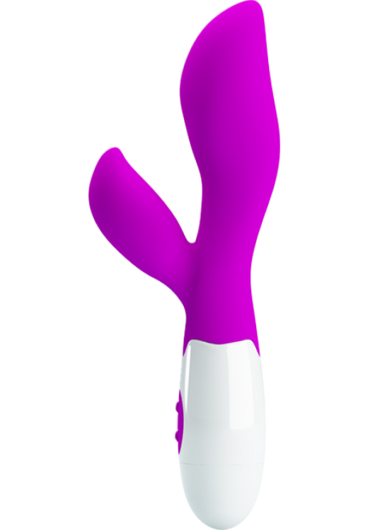 Rabbit δονητής από σιλικόνη σε μοβ χρώμα, μήκους 20 εκ. και μέγιστης διαμέτρου 3,4 εκ.