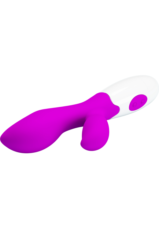 Rabbit δονητής από σιλικόνη σε μοβ χρώμα, μήκους 20 εκ. και μέγιστης διαμέτρου 3,4 εκ.