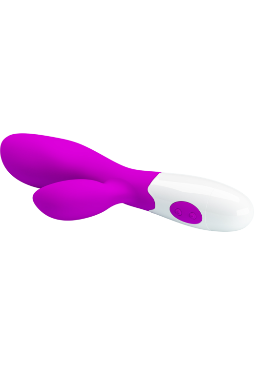 Rabbit δονητής από σιλικόνη σε μοβ χρώμα, μήκους 20 εκ. και μέγιστης διαμέτρου 3,4 εκ.