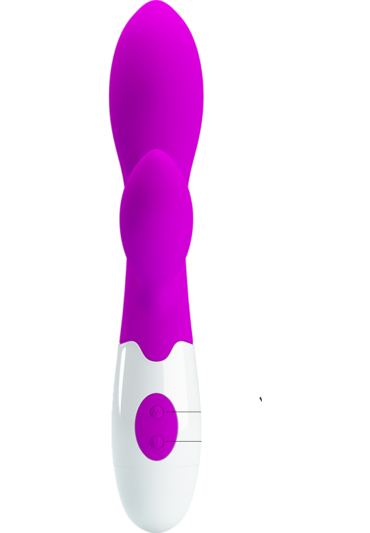 Rabbit δονητής από σιλικόνη σε μοβ χρώμα, μήκους 20 εκ. και μέγιστης διαμέτρου 3,4 εκ.