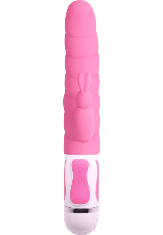 Rabbit δονητής από σιλικόνη σε ροζ χρώμα, μήκους 27 εκ. και μέγιστης διαμέτρου 4 εκ.