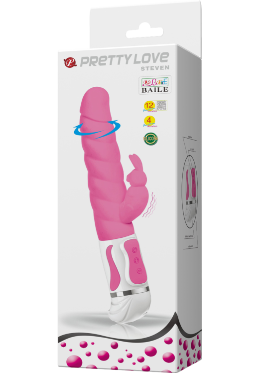 Rabbit δονητής από σιλικόνη σε ροζ χρώμα, μήκους 27 εκ. και μέγιστης διαμέτρου 4 εκ.