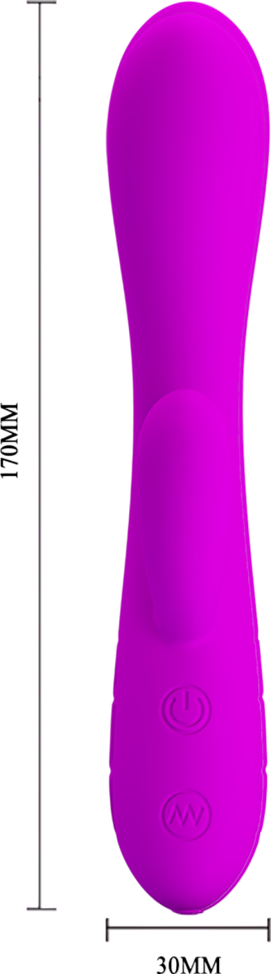 Rabbit δονητής από σιλικόνη σε μοβ χρώμα, μήκους 17 εκ. και μέγιστης διαμέτρου 3 εκ.