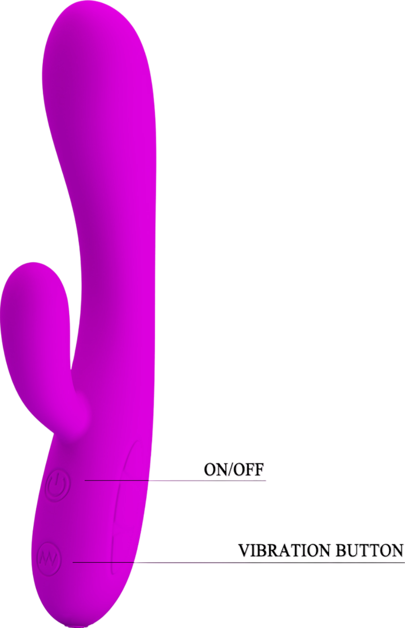 Rabbit δονητής από σιλικόνη σε μοβ χρώμα, μήκους 17 εκ. και μέγιστης διαμέτρου 3 εκ.