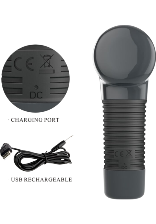 Δονητής μασάζ από σιλικόνη σε μαύρο χρώμα, μήκους 19,9 εκ. και μέγιστης διαμέτρου 3,5 εκ.