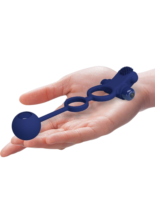 Δονούμενο δαχτυλίδι από σιλικόνη σε μπλέ χρώμα, μήκους 20,3 εκ. και μέγιστης διαμέτρου 3 εκ.