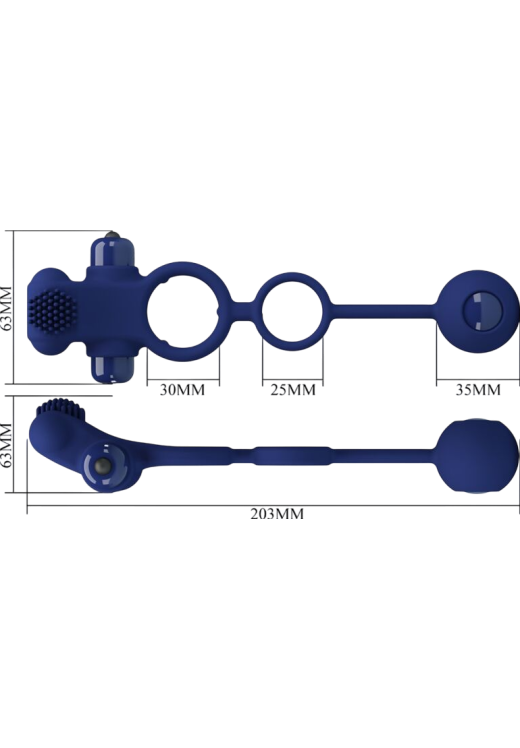Δονούμενο δαχτυλίδι από σιλικόνη σε μπλέ χρώμα, μήκους 20,3 εκ. και μέγιστης διαμέτρου 3 εκ.