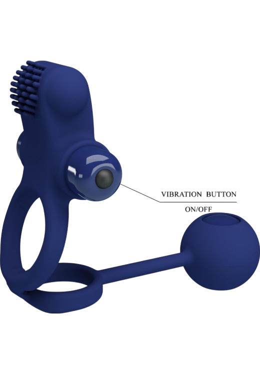 Δονούμενο δαχτυλίδι από σιλικόνη σε μπλέ χρώμα, μήκους 20,3 εκ. και μέγιστης διαμέτρου 3 εκ.