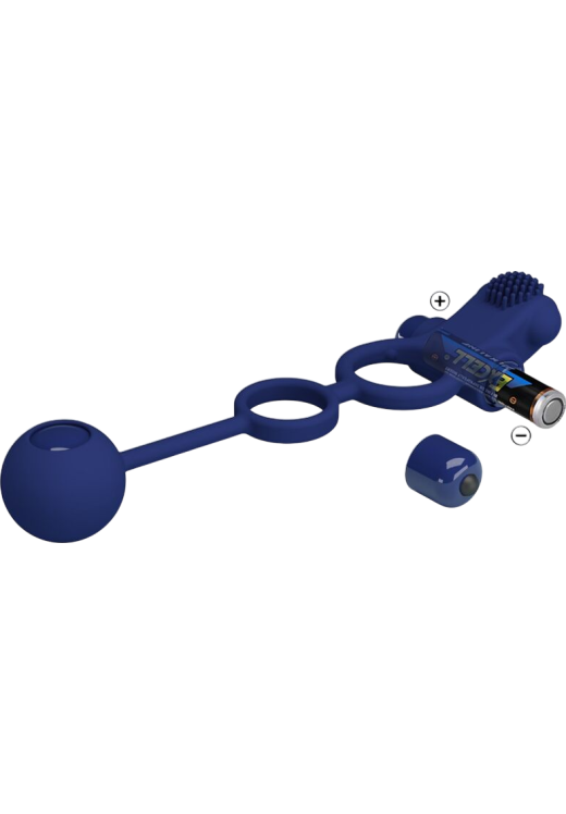 Δονούμενο δαχτυλίδι από σιλικόνη σε μπλέ χρώμα, μήκους 20,3 εκ. και μέγιστης διαμέτρου 3 εκ.