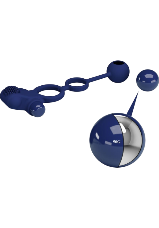 Δονούμενο δαχτυλίδι από σιλικόνη σε μπλέ χρώμα, μήκους 20,3 εκ. και μέγιστης διαμέτρου 3 εκ.