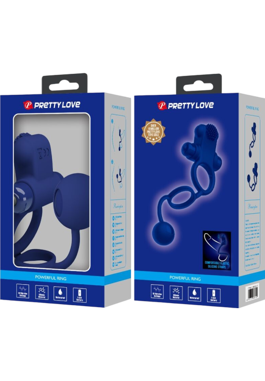 Δονούμενο δαχτυλίδι από σιλικόνη σε μπλέ χρώμα, μήκους 20,3 εκ. και μέγιστης διαμέτρου 3 εκ.