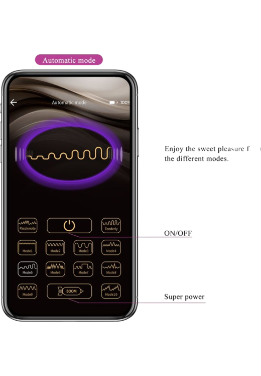 Τηλεχειριζόμενο αυγό από σιλικόνη σε μοβ χρώμα, μήκους 7,2 εκ. και μέγιστης διαμέτρου 3,3 εκ.