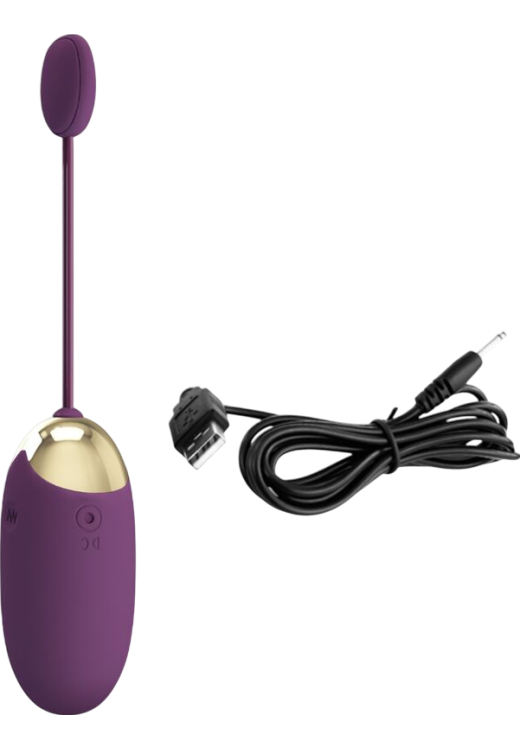 Τηλεχειριζόμενο αυγό από σιλικόνη σε μοβ χρώμα, μήκους 7,2 εκ. και μέγιστης διαμέτρου 3,3 εκ.