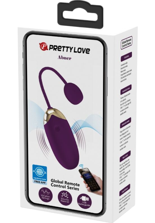 Τηλεχειριζόμενο αυγό από σιλικόνη σε μοβ χρώμα, μήκους 7,2 εκ. και μέγιστης διαμέτρου 3,3 εκ.