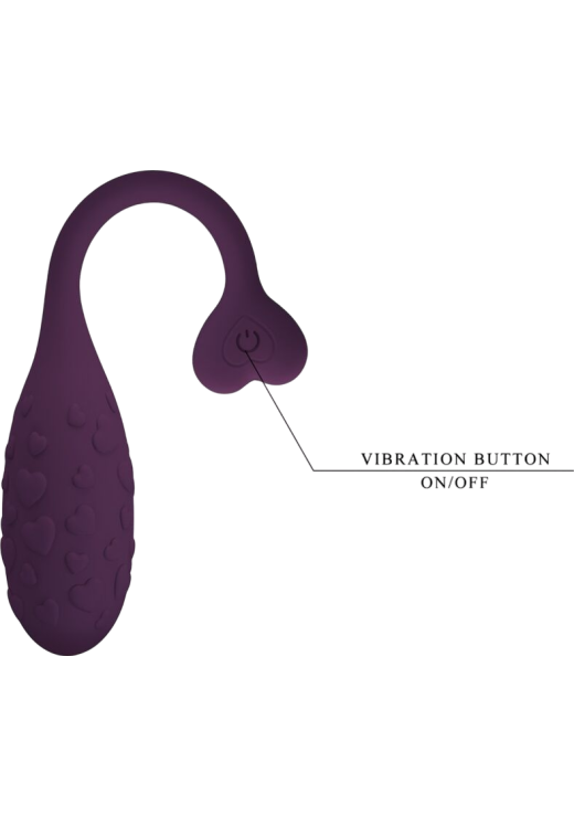 Τηλεχειριζόμενο αυγό από σιλικόνη σε λιλά χρώμα, μήκους 18,9 εκ. και μέγιστης διαμέτρου 3,2 εκ.