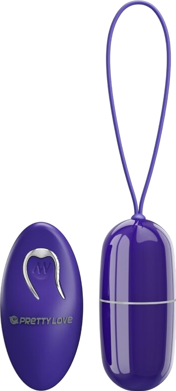 Τηλεχειριζόμενο αυγό από σιλικόνη σε μοβ χρώμα, μήκους 7,5 εκ. και μέγιστης διαμέτρου 3,3 εκ. με τηλεχειριζόμενο χειρισμό