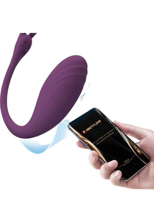 Τηλεχειριζόμενο αυγό από σιλικόνη σε μοβ χρώμα, μήκους 10 εκ. και μέγιστης διαμέτρου 3,1 εκ.