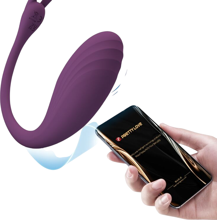 Τηλεχειριζόμενο αυγό από σιλικόνη σε μοβ χρώμα, μήκους 10 εκ. και μέγιστης διαμέτρου 3,1 εκ.