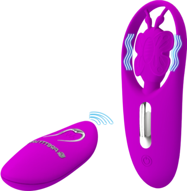 Κλειτοριδικός δονητής από σιλικόνη σε μοβ χρώμα, μήκους 10,8 εκ. και μέγιστης διαμέτρου 4 εκ. με τηλεχειριζόμενο χειρισμό