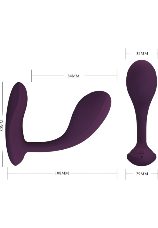 Δονητής σημείου g από σιλικόνη σε λιλά χρώμα, μήκους 10,8 εκ. και μέγιστης διαμέτρου 3,2 εκ.