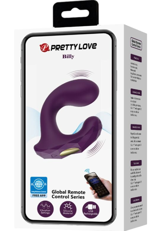 Δονητής σημείου g από σιλικόνη σε μοβ χρώμα, μήκους 9 εκ. και μέγιστης διαμέτρου 2,9 εκ.