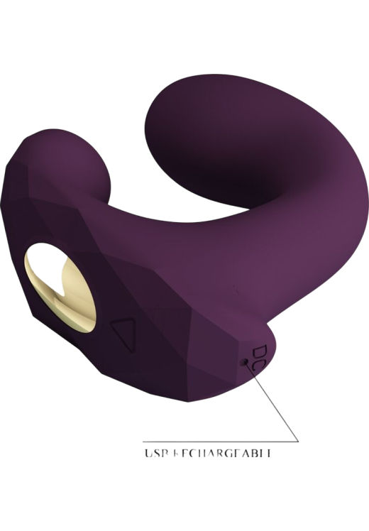 Δονητής σημείου g από σιλικόνη σε μοβ χρώμα, μήκους 9 εκ. και μέγιστης διαμέτρου 2,9 εκ.