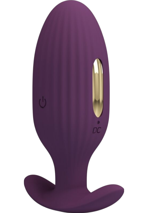 Δονούμενη σφήνα από σιλικόνη σε μοβ χρώμα, μήκους 9,2 εκ. και μέγιστης διαμέτρου 5,8 εκ.