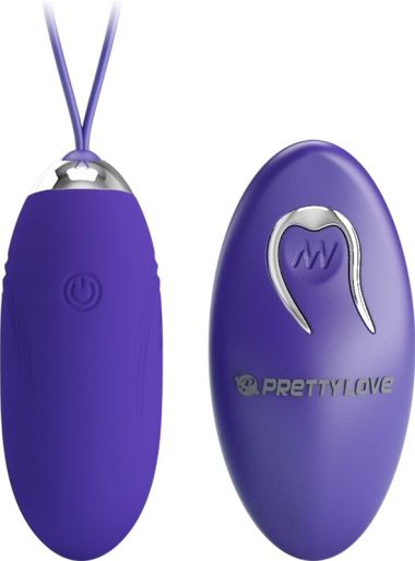 Τηλεχειριζόμενο αυγό από σιλικόνη σε μοβ χρώμα, μήκους 7 εκ. και μέγιστης διαμέτρου 2,8 εκ. με τηλεχειριζόμενο χειρισμό