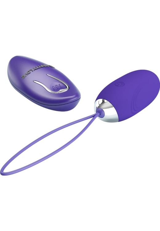 Τηλεχειριζόμενο αυγό από σιλικόνη σε μοβ χρώμα, μήκους 7 εκ. και μέγιστης διαμέτρου 2,8 εκ. με τηλεχειριζόμενο χειρισμό