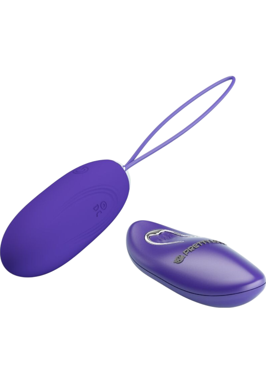 Τηλεχειριζόμενο αυγό από σιλικόνη σε μοβ χρώμα, μήκους 7 εκ. και μέγιστης διαμέτρου 2,8 εκ. με τηλεχειριζόμενο χειρισμό