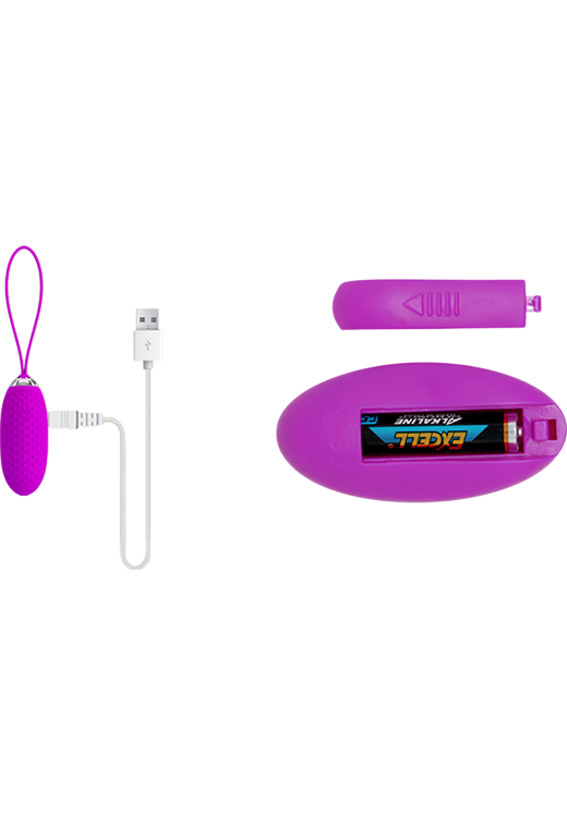 Τηλεχειριζόμενο αυγό από σιλικόνη σε μοβ χρώμα, μήκους 14 εκ. και μέγιστης διαμέτρου 2,8 εκ. με τηλεχειριζόμενο χειρισμό