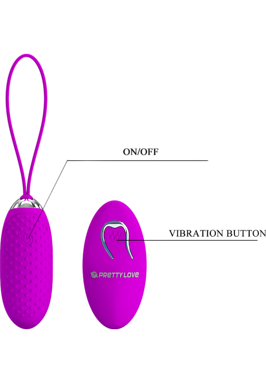 Τηλεχειριζόμενο αυγό από σιλικόνη σε μοβ χρώμα, μήκους 14 εκ. και μέγιστης διαμέτρου 2,8 εκ. με τηλεχειριζόμενο χειρισμό