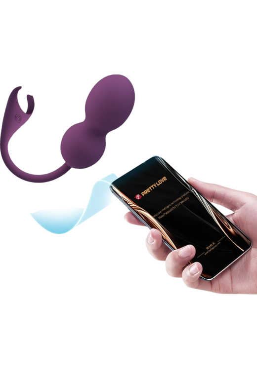 Kegel μπάλες από σιλικόνη σε μοβ χρώμα, μήκους 22 εκ. και μέγιστης διαμέτρου 3,2 εκ.