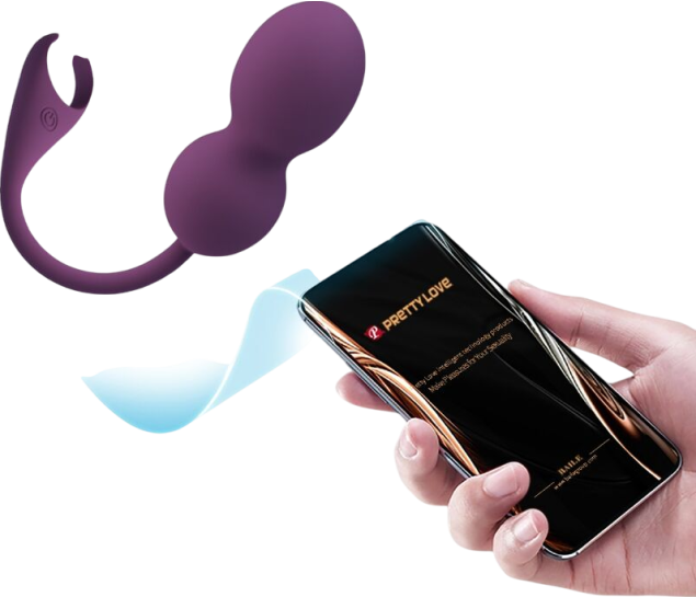 Kegel μπάλες από σιλικόνη σε μοβ χρώμα, μήκους 22 εκ. και μέγιστης διαμέτρου 3,2 εκ.